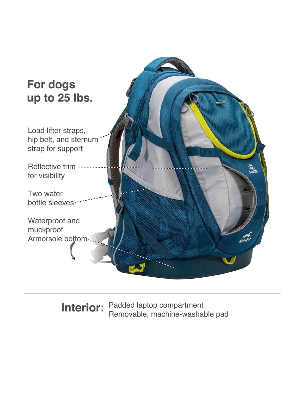 Kurgo G-Train Dog Carrier Backpack - 25 LBS - Picture 5 of 6